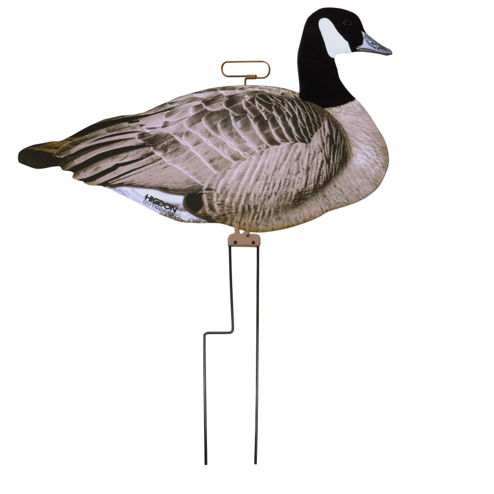 Canada goose decoy on metal ground stake