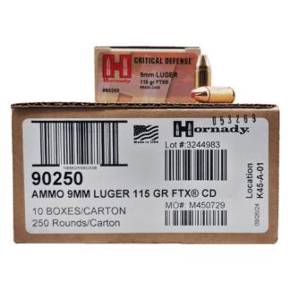 Box of 9mm Luger ammunition cartridges