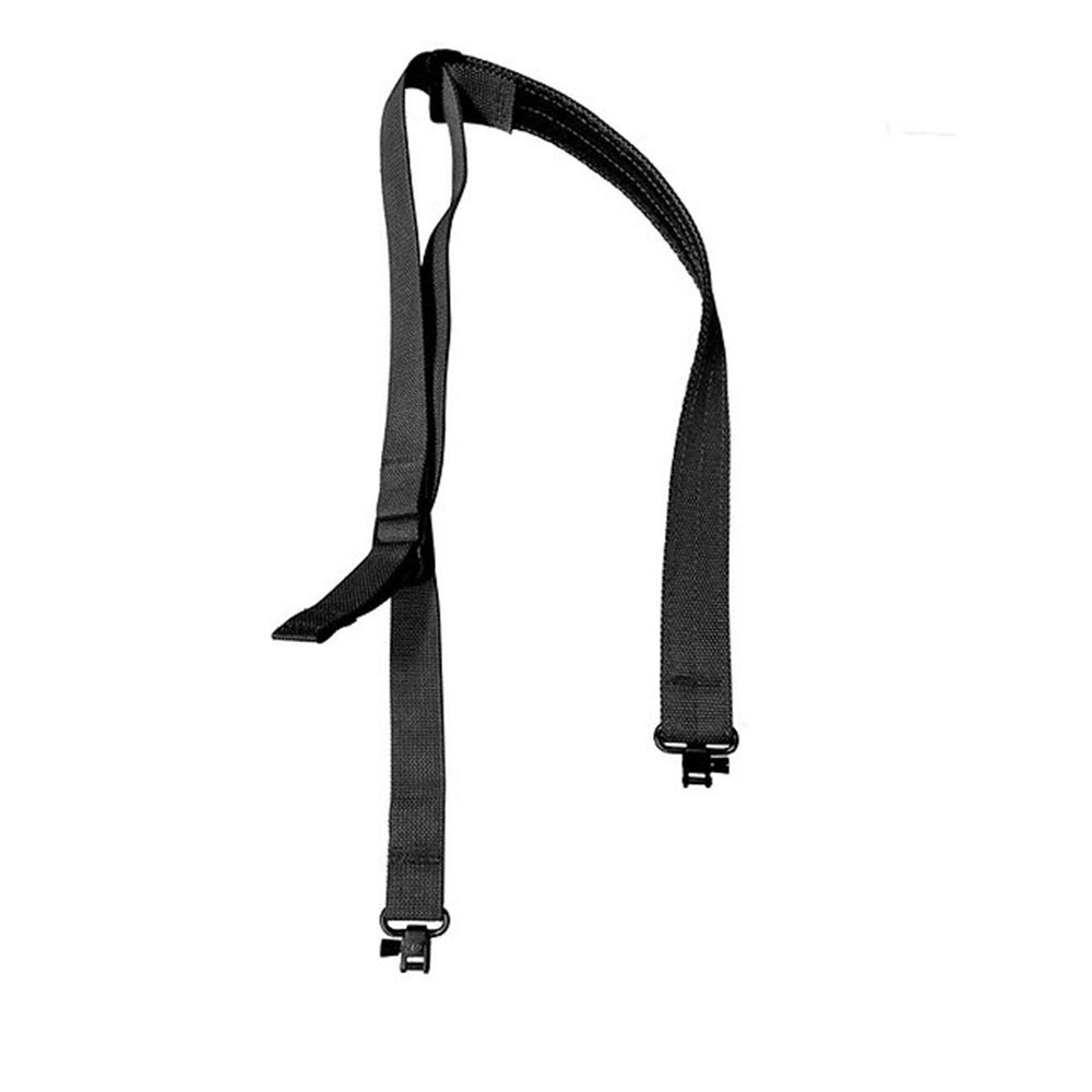 Black adjustable shoulder strap with metal clips