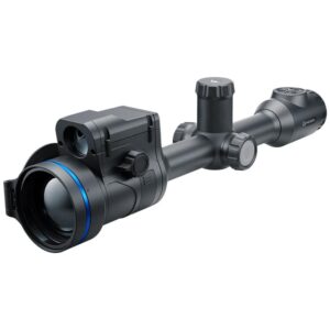 Black rifle scope with mounted digital optic