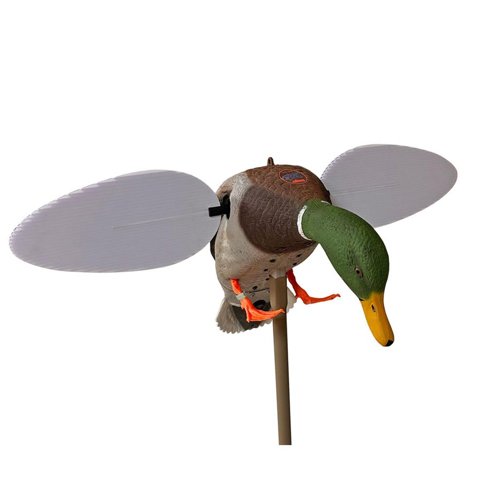 Spinning-wing mallard duck decoy on pole
