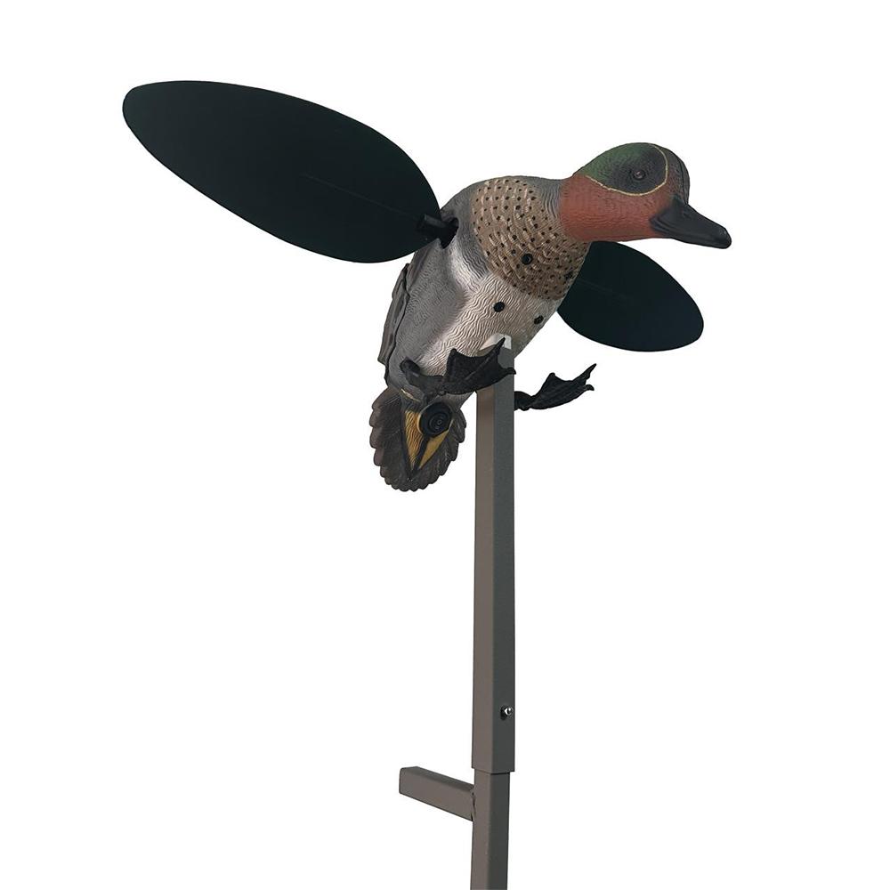 Duck decoy wind spinner mounted on pole