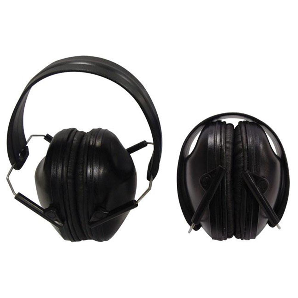 Black over-ear hearing protection earmuffs