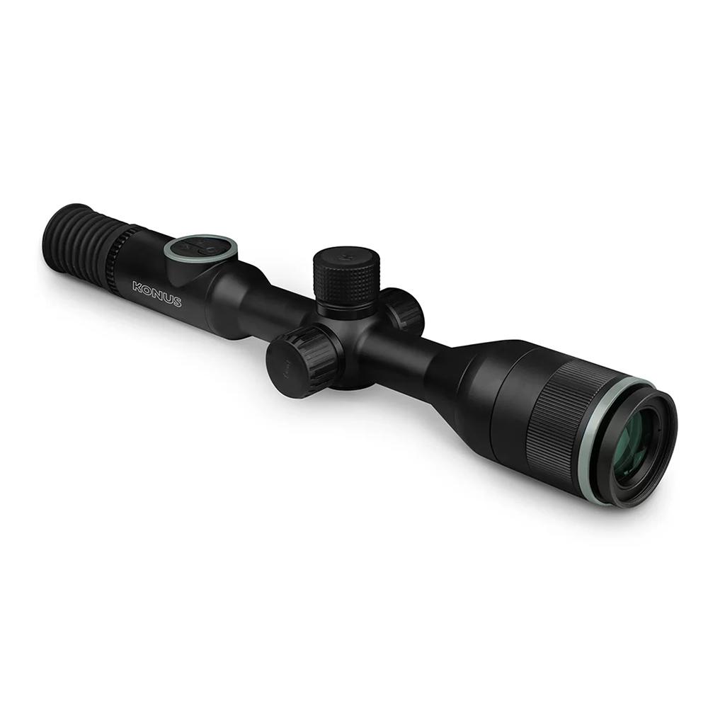 Black rifle scope with adjustment turrets