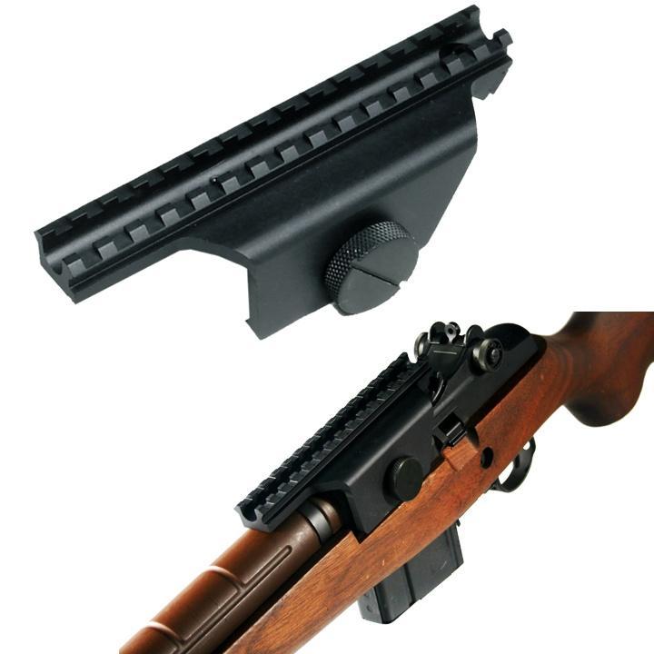 Black Picatinny rail mount on rifle