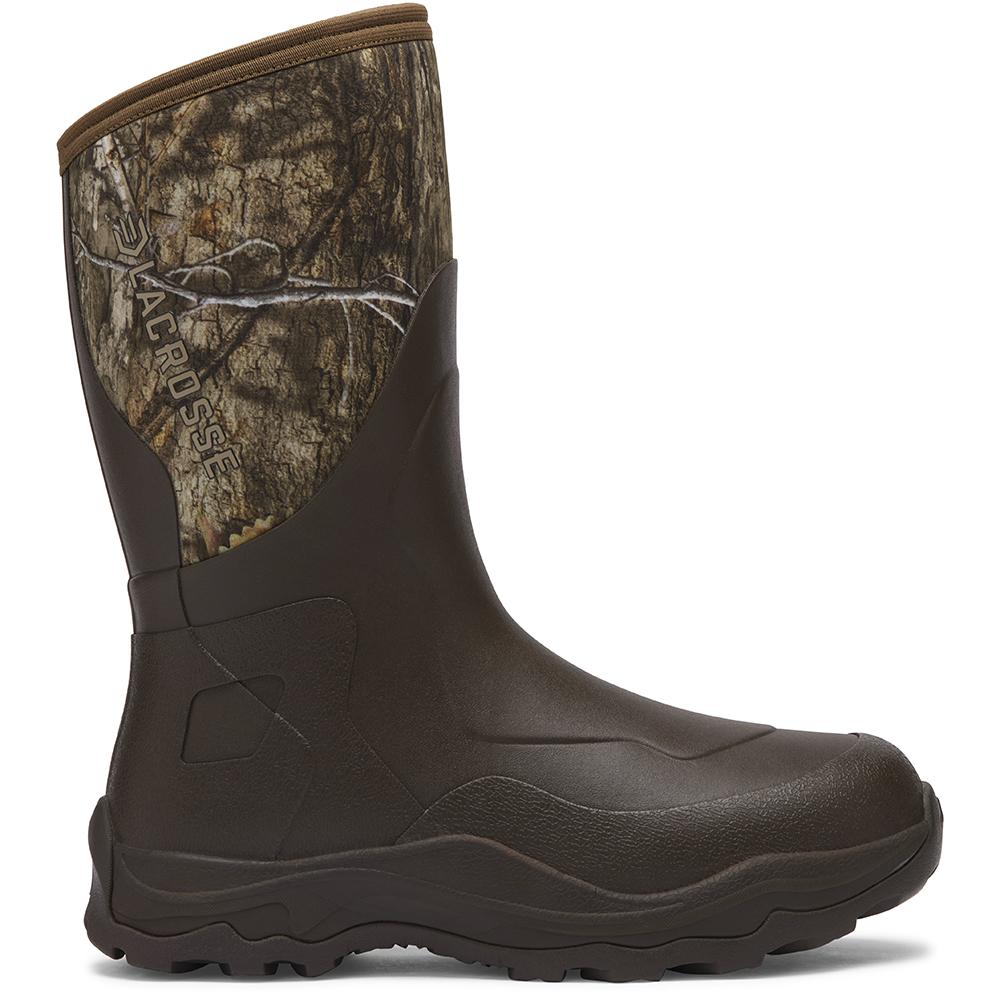 Brown camouflage rubber hunting boot