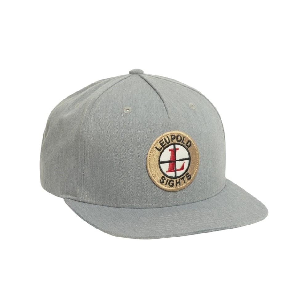 Gray Leupold Sights flat-brim snapback hat