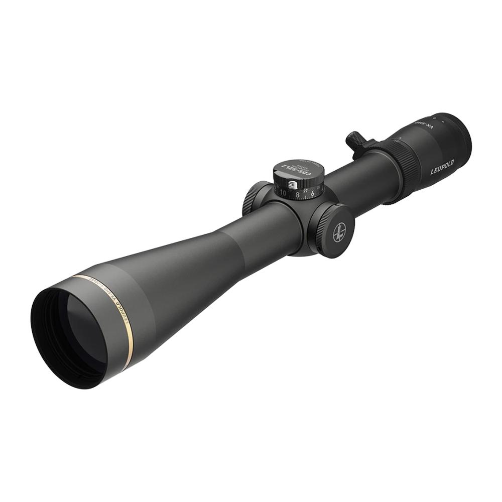 Black Leupold rifle scope on white background