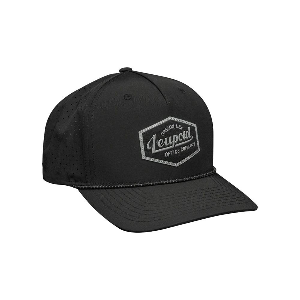 Black Leupold Optics Company logo baseball cap