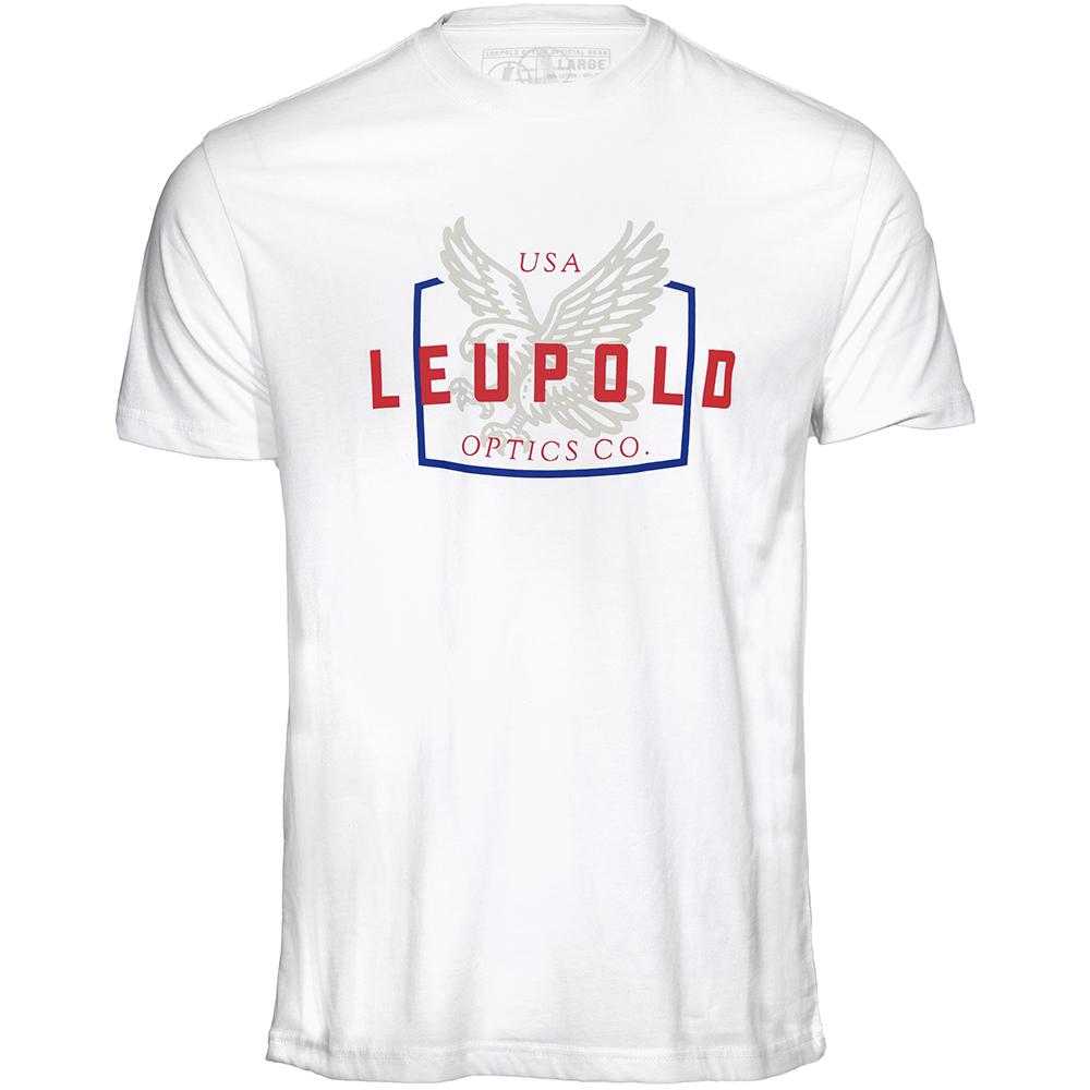 White Leupold Optics Co. USA logo T-shirt