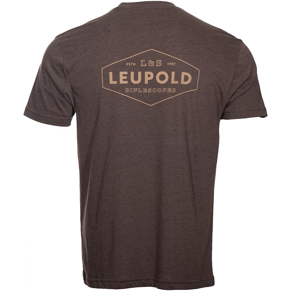 Brown Leupold Riflescopes logo T-shirt back view