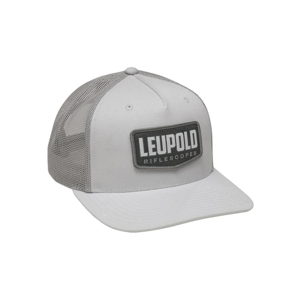 Light gray Leupold Riflescopes mesh trucker hat