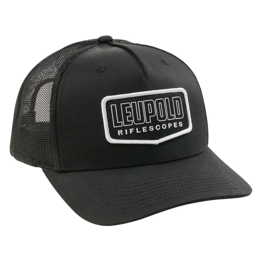 Black Leupold Riflescopes mesh trucker hat