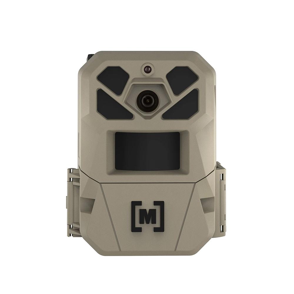 Beige trail camera with motion sensor and lens