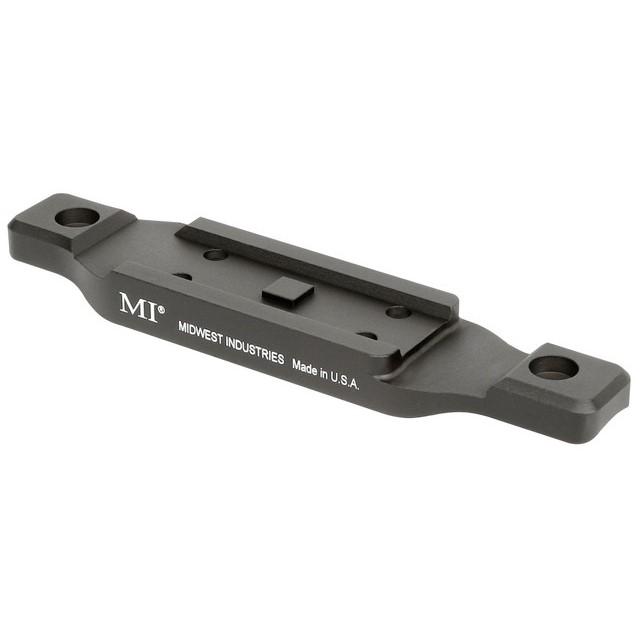Black metal mounting bracket with rail system
