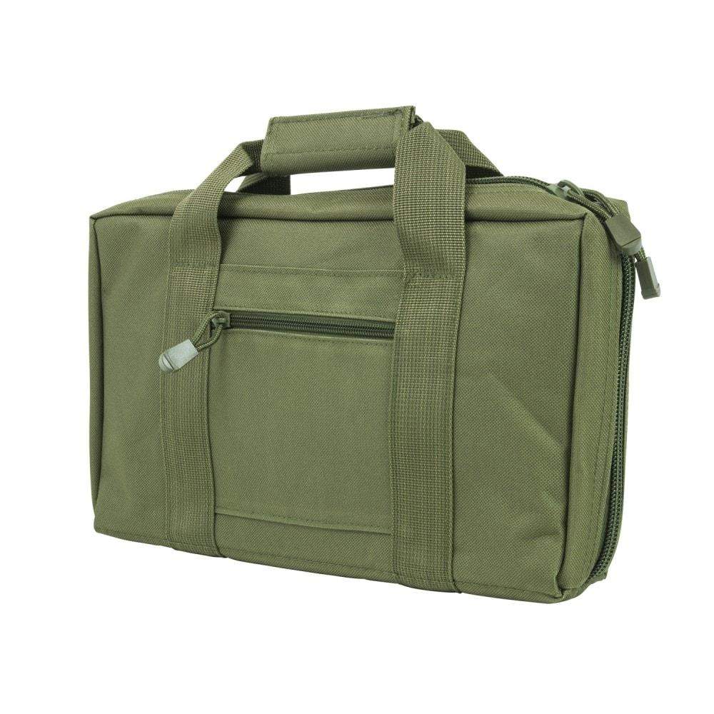Olive green canvas utility bag with zipper