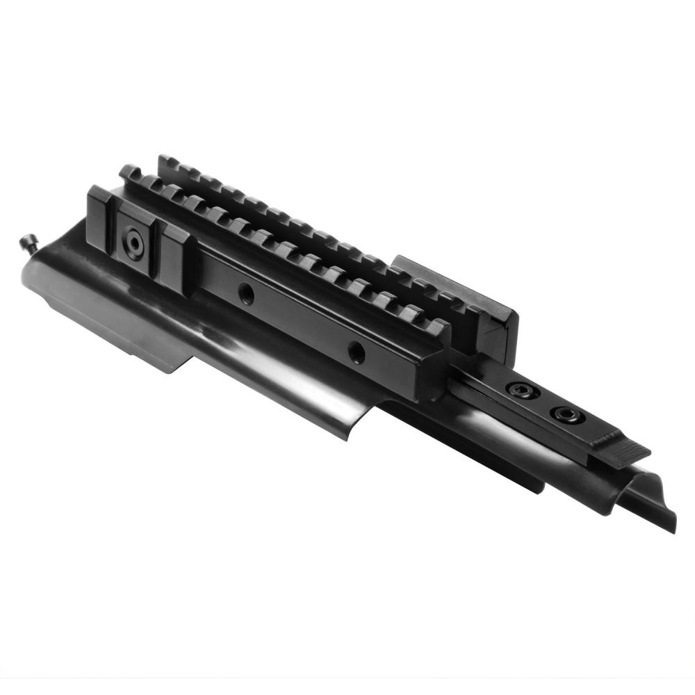 Black metal Picatinny rail scope mount base