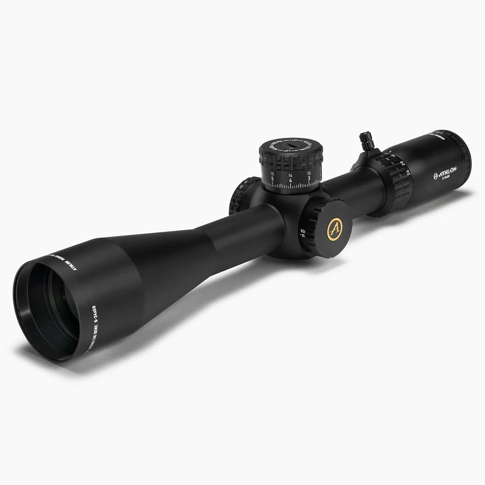 Black rifle scope on a white background
