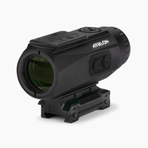 Black scope with a green lens