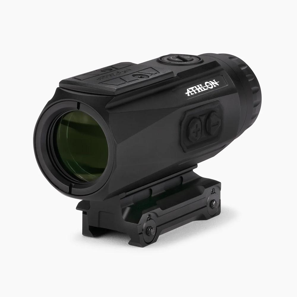 Black scope with a green lens