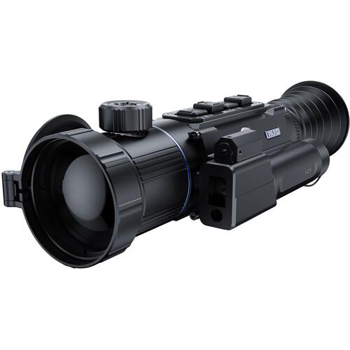 Black thermal imaging rifle scope isolated on white