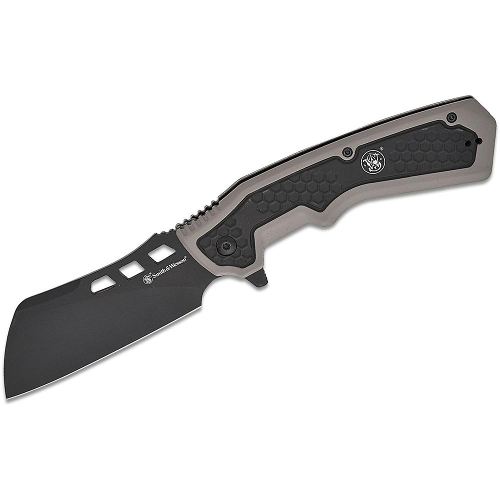 Black and gray folding pocket knife