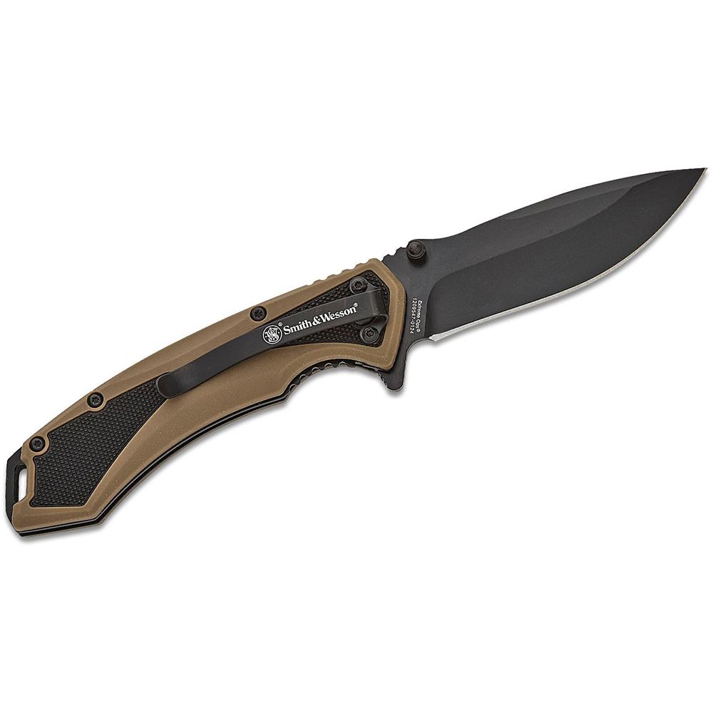 Smith & Wesson folding knife with black blade