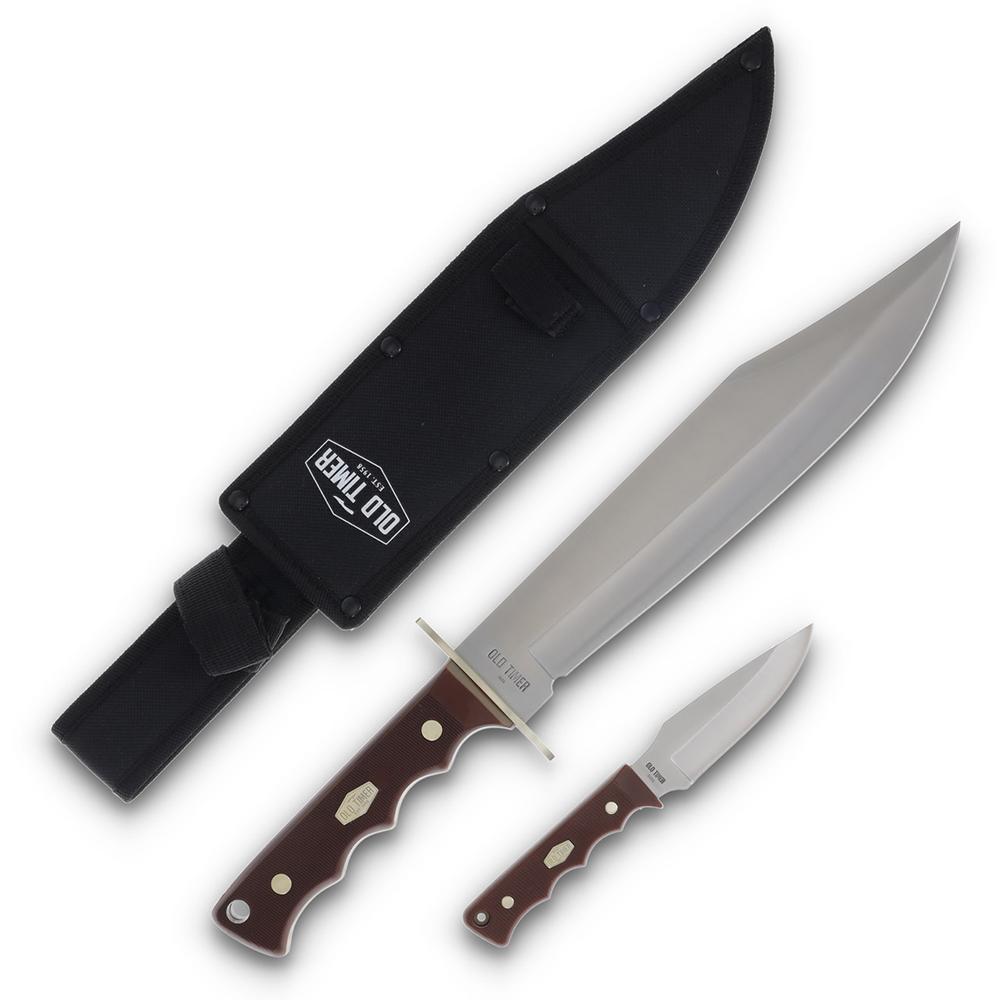 Two Old Timer knives with black sheath