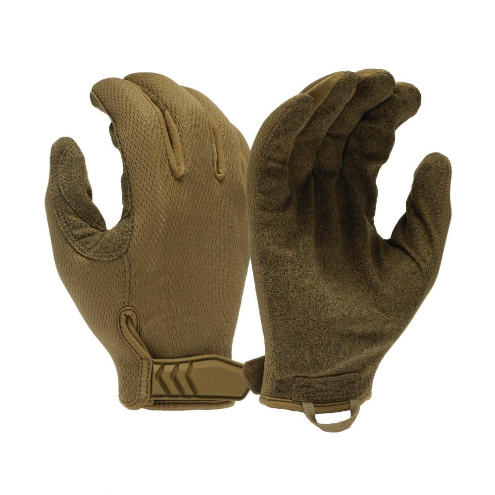 Brown tactical gloves front and back view