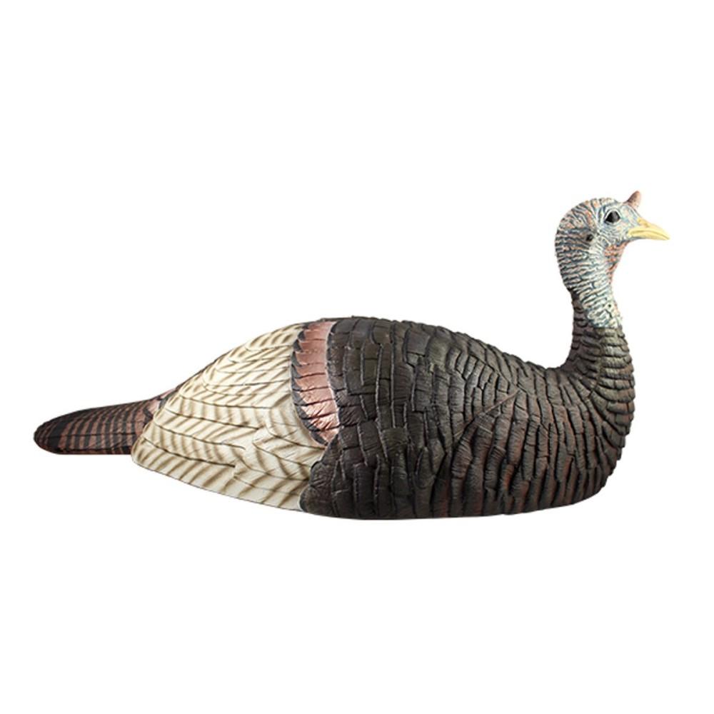 Realistic wild turkey decoy on white background