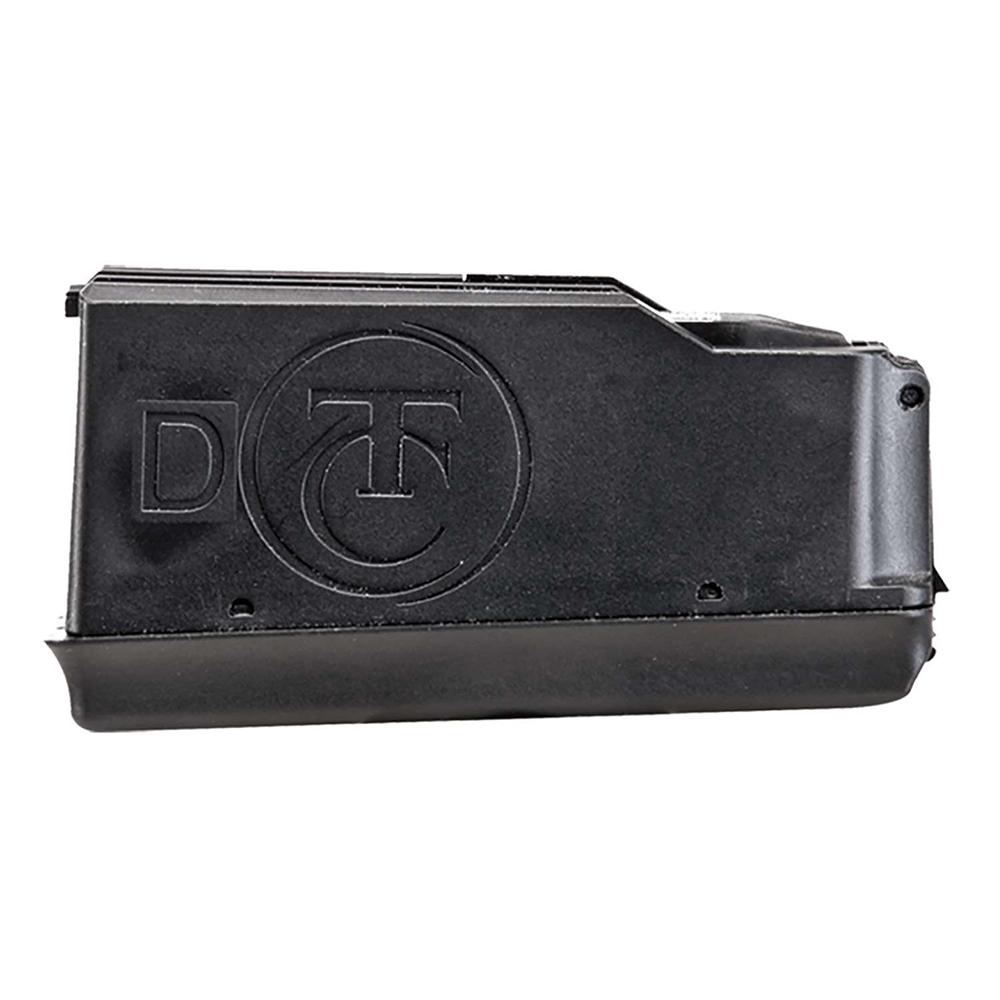 Black firearm magazine with logo
