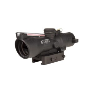 Black tactical rifle scope with mounting base