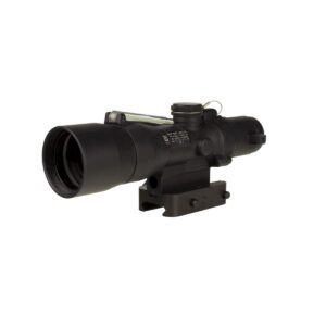 Black tactical rifle scope with mounting base