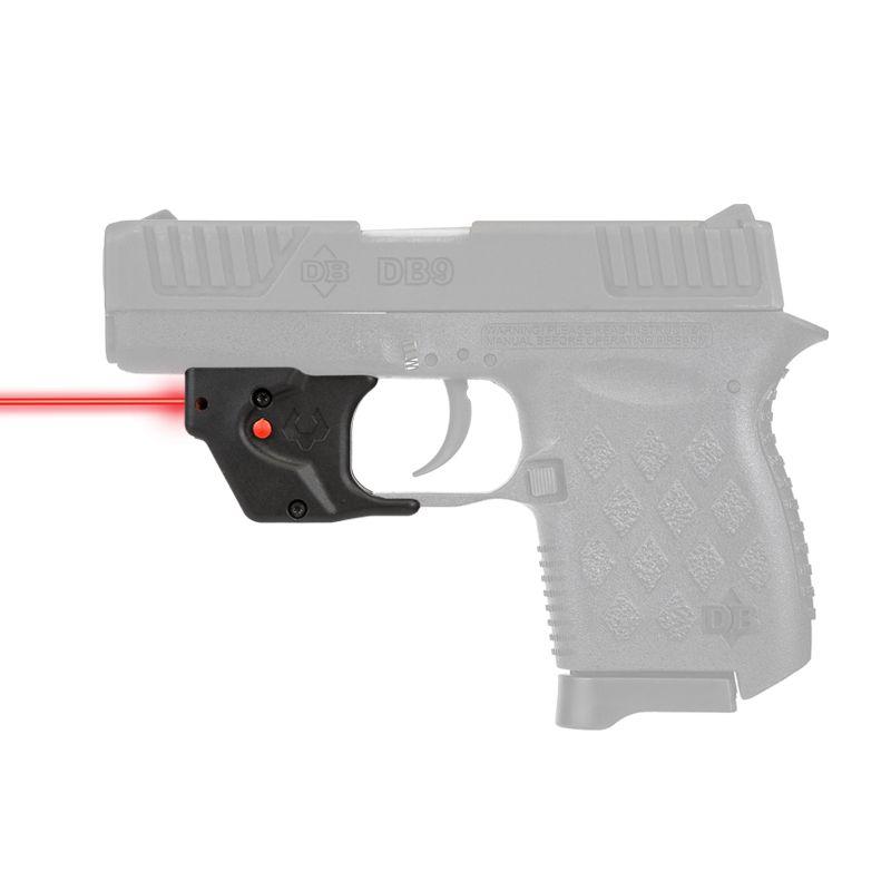 Pistol with laser attachment