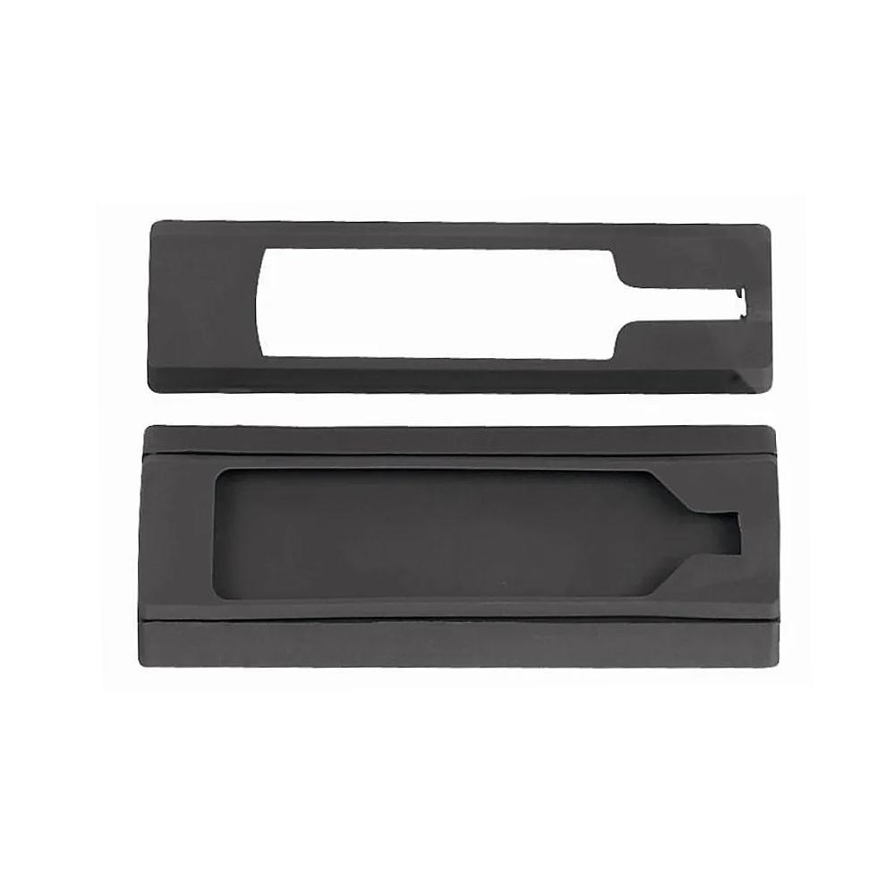 Black gift box with bottle-shaped insert