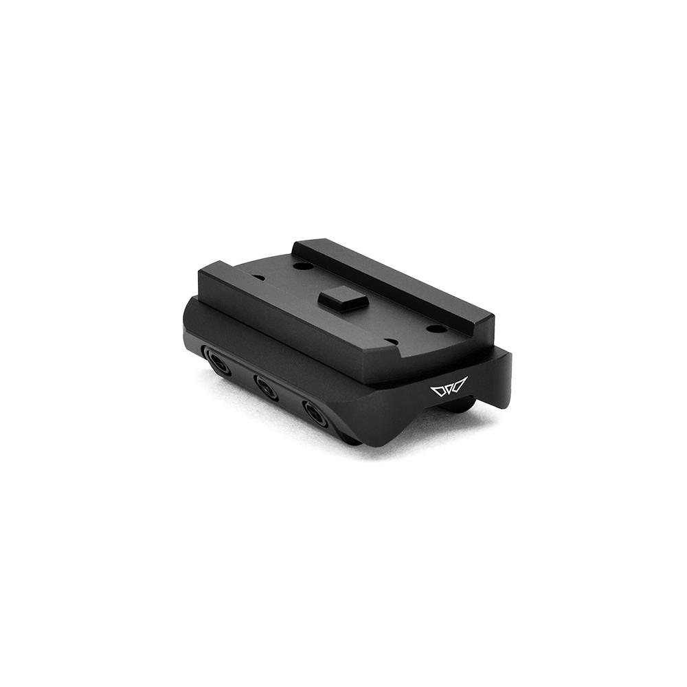 Black metal quick-release mounting base