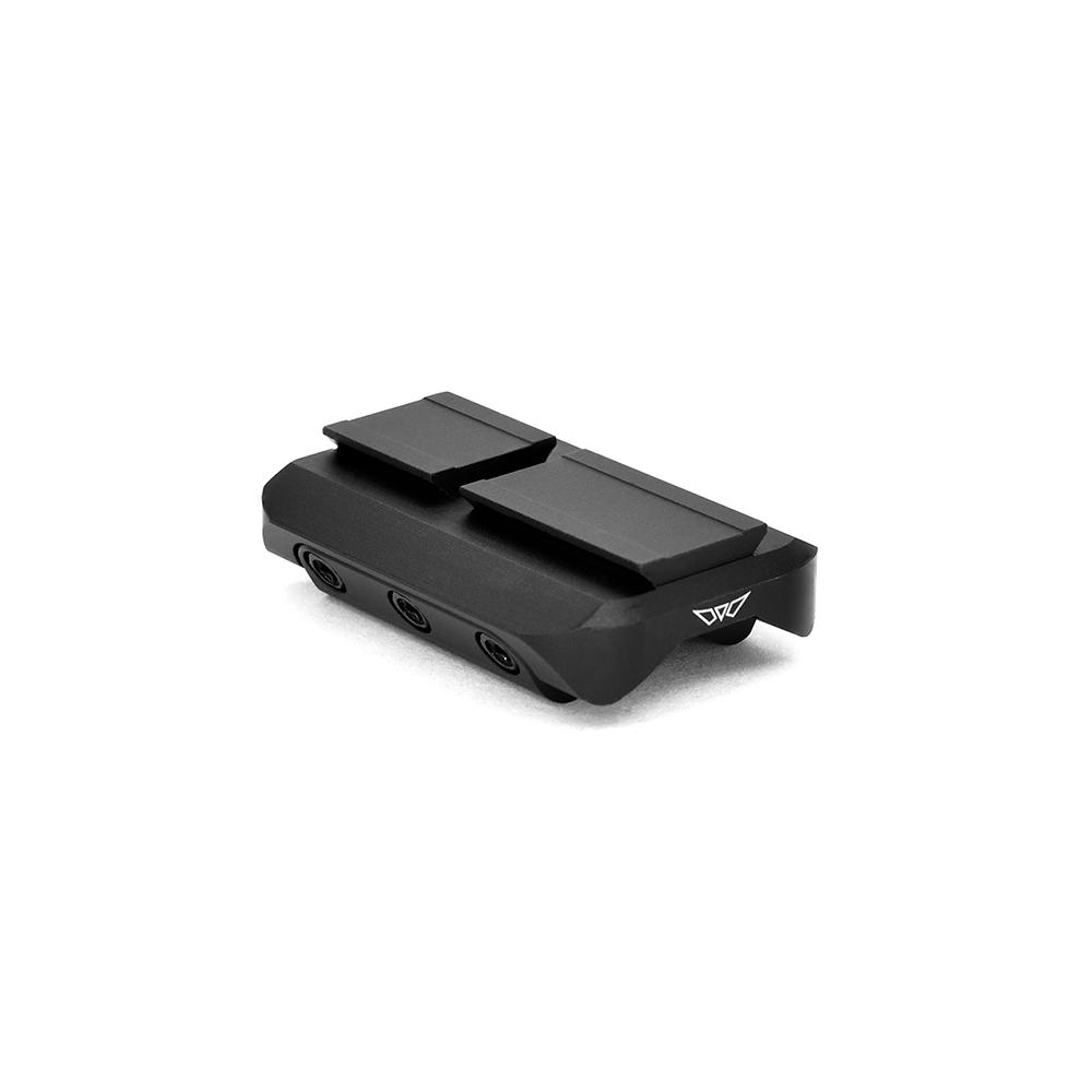 Black tactical scope mount with dual rails