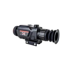 Black thermal rifle scope with mounting bracket