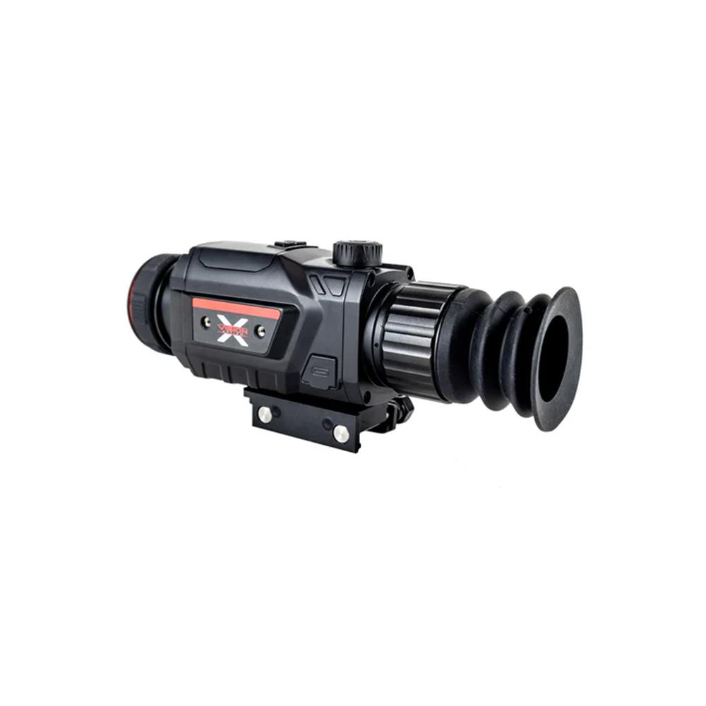 Black thermal rifle scope with mounting bracket