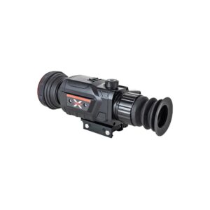 Black thermal rifle scope isolated on white background