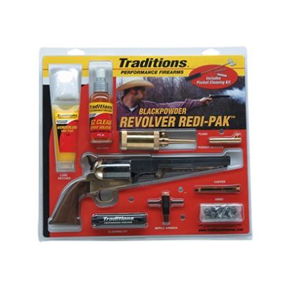 Blackpowder revolver kit with cleaning supplies