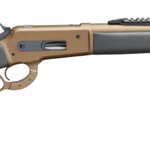 Lever-action rifle with black stock and tan barrel