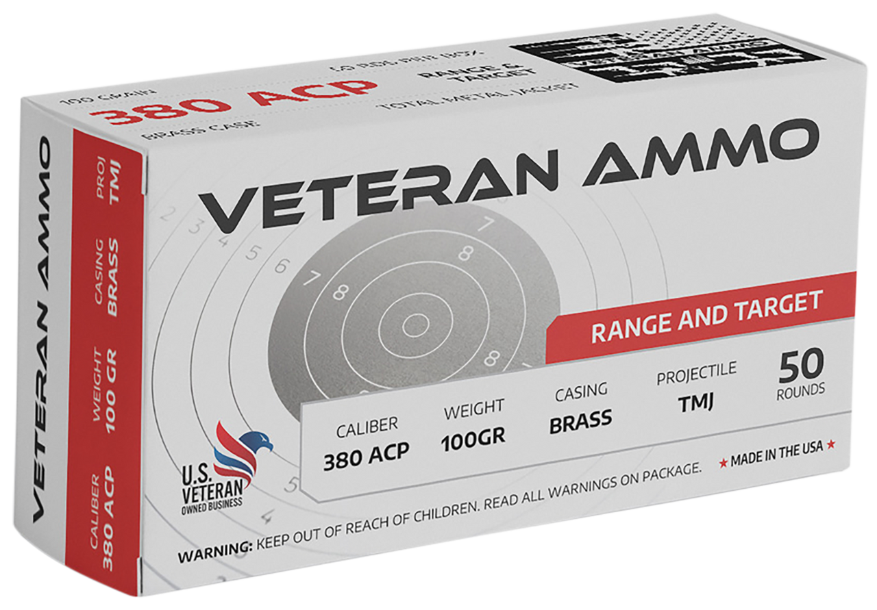 Box of 380 ACP ammunition, 50 rounds.