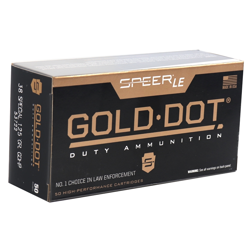 Speer Gold Dot .38 Special ammunition box