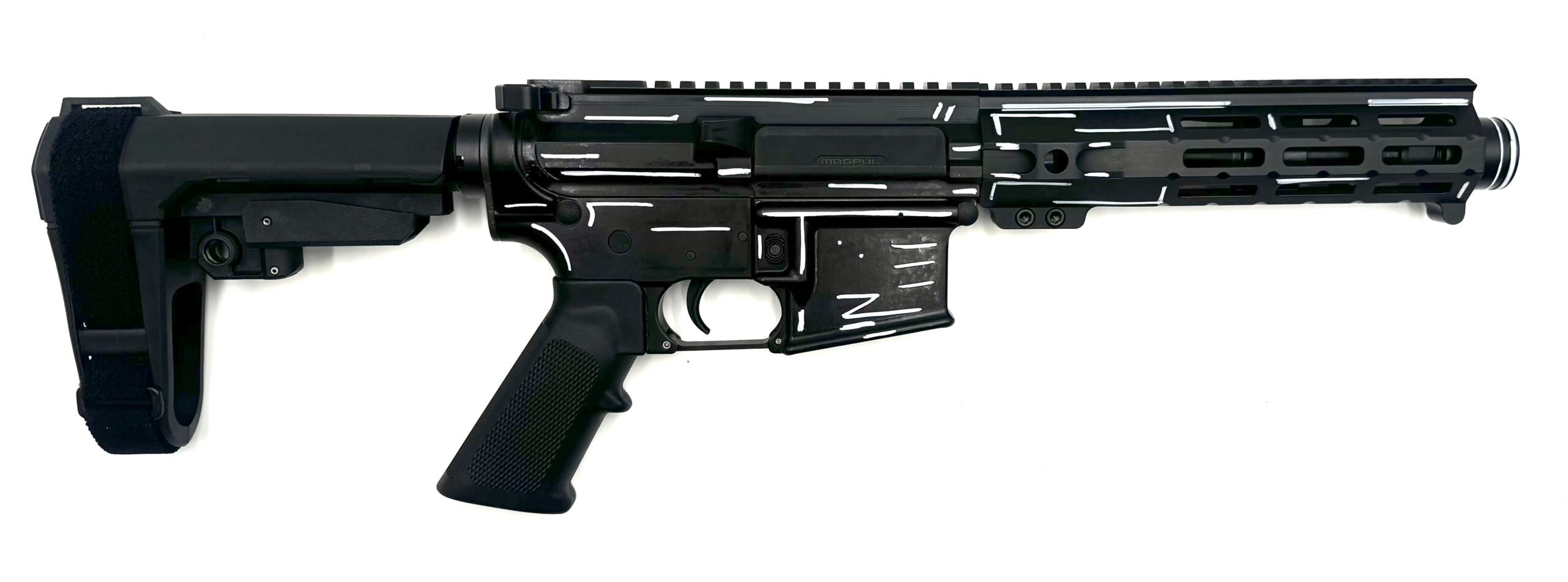 Side view of a modern firearm