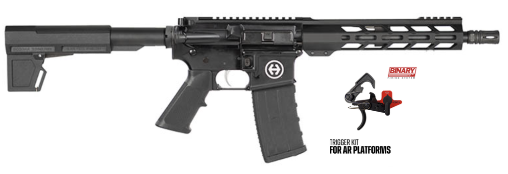 AR-style rifle with binary trigger kit