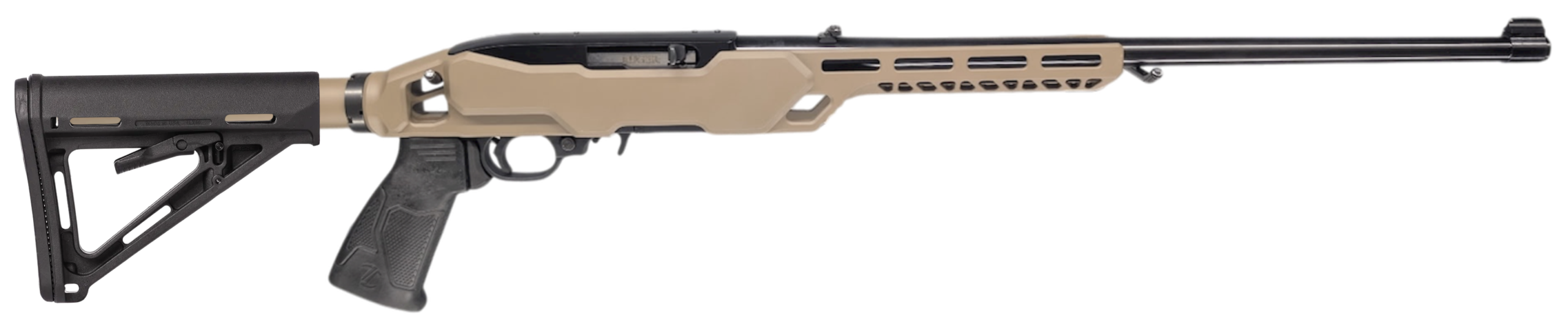 Modern tan and black semi-automatic rifle