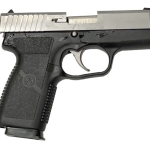 A close-up of a handgun