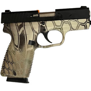 Stylish patterned handgun with black accents.