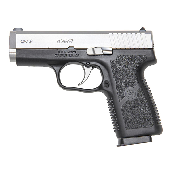 Kahr CW9 semi-automatic handgun on white background